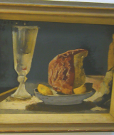 1956_058a.Zátiší s chlebem a sklenicí 1956,053
