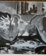 1957_599.Ležící žena(Stanislava) 1957,olej,plátno,42x30cm,060